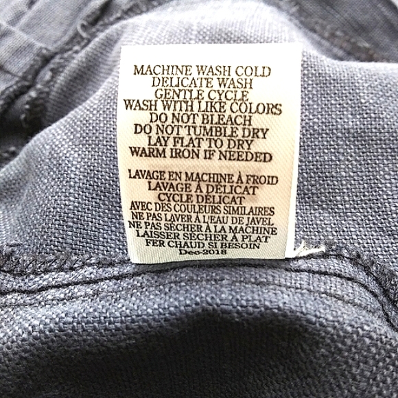 NWT RAG POETS LINEN BLEND DARK BLUE CROPPED PAPERBAG PANTS WIDE LEG EASY BREEZY - Picture 12 of 12